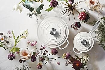 ル・クルーゼのソースパン /ホワイト16 LE CREUSET ホワイト フラワー ソースパン 16 【公式通販】